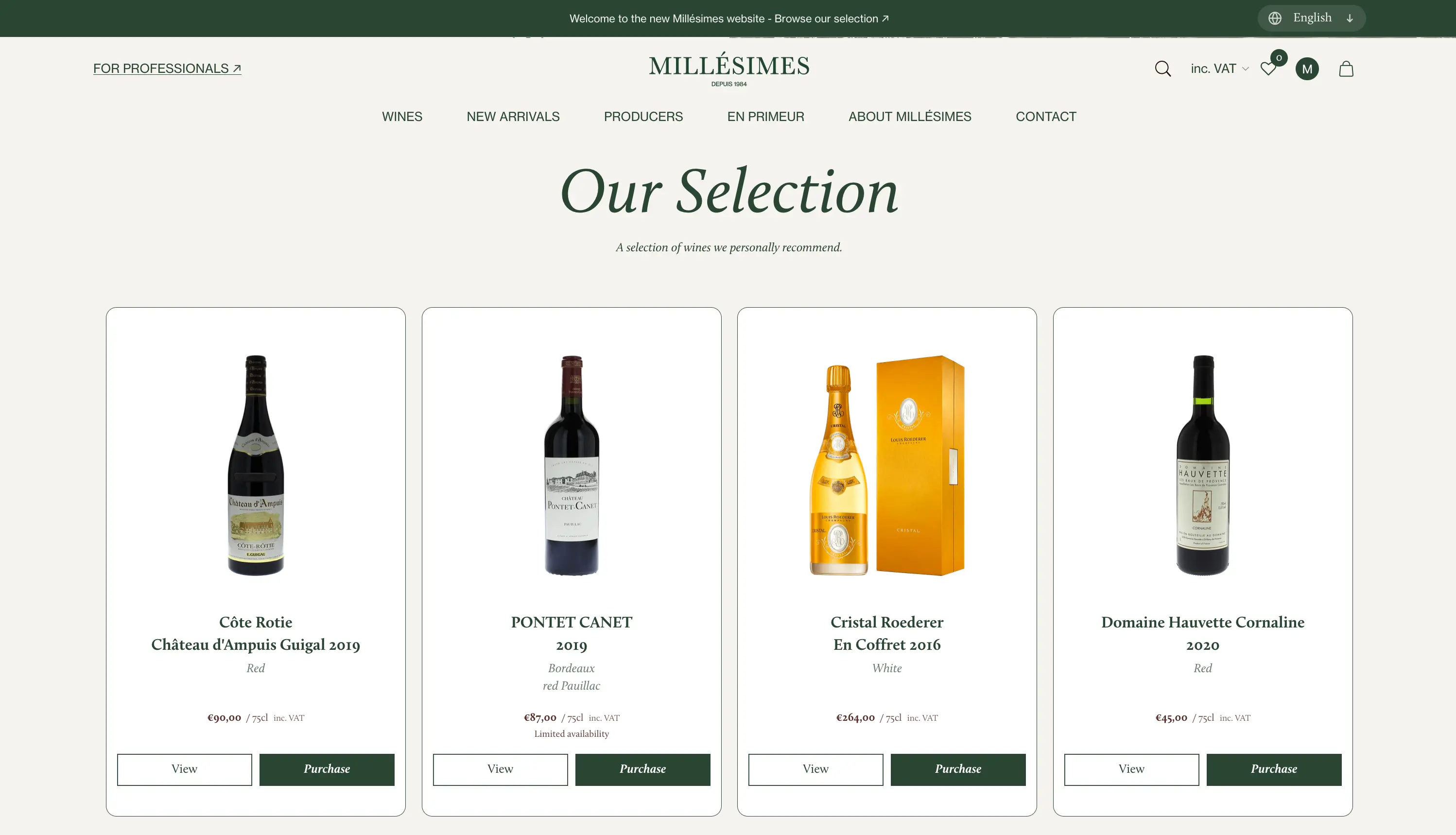 Millésimes — E-commerce · Shopify